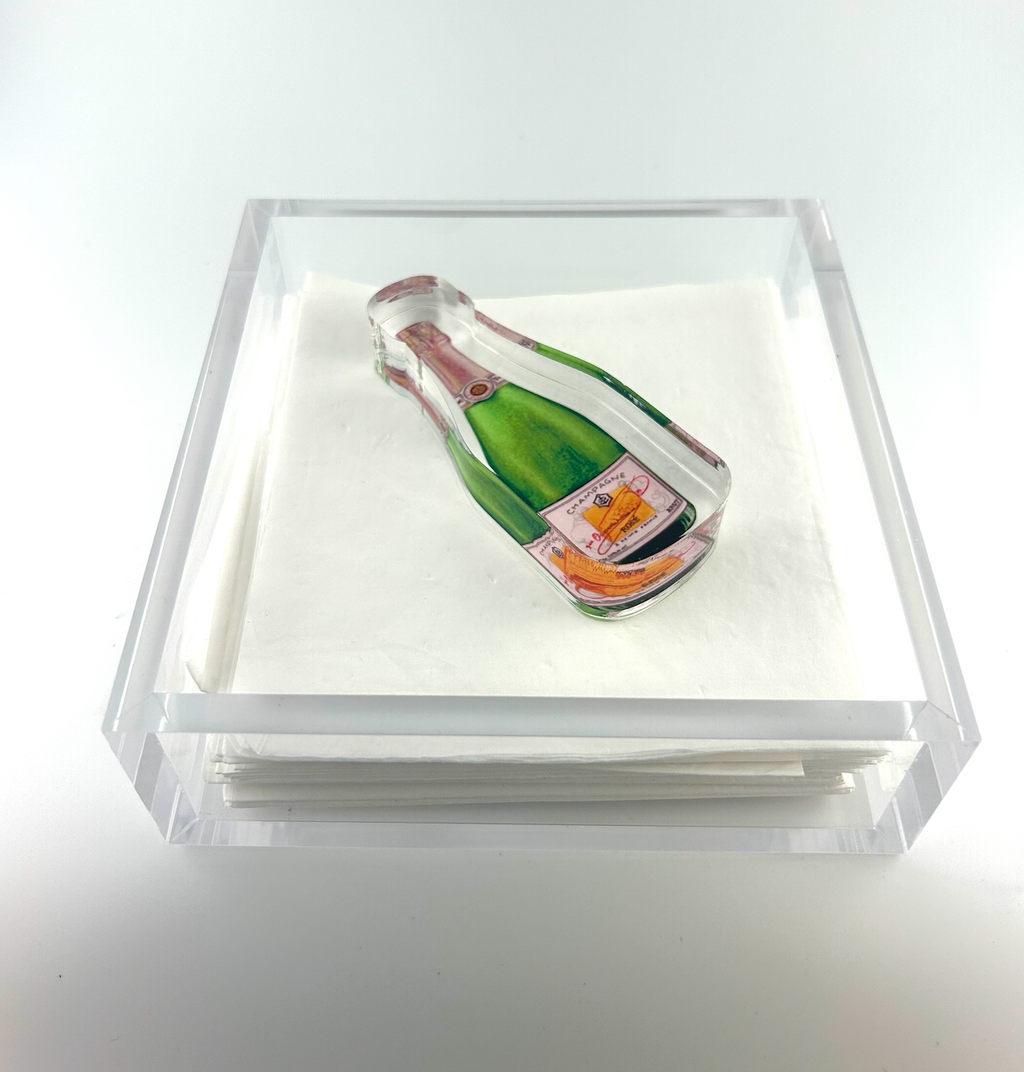 Acrylic Napkin Weight, Bubbles Champagne