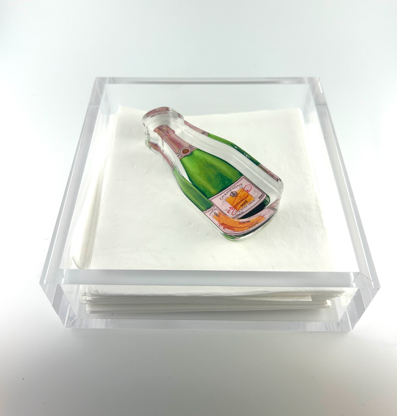 Acrylic Napkin Weight, Bubbles Champagne