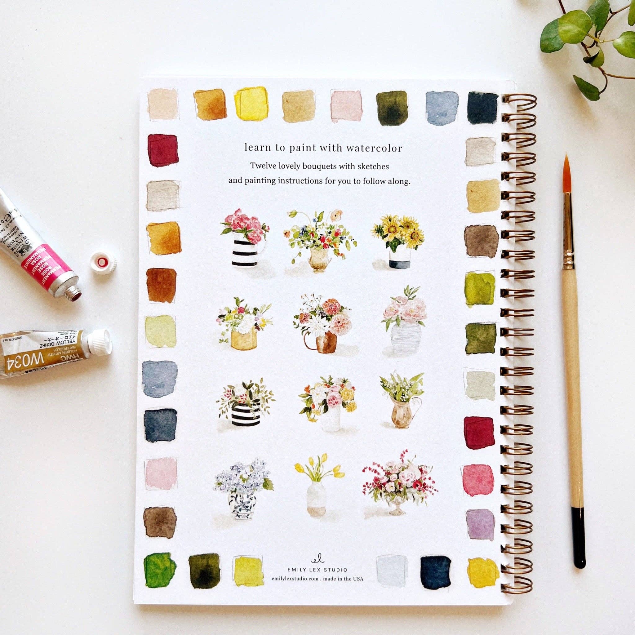 Bouquets Watercolor Workbook Set