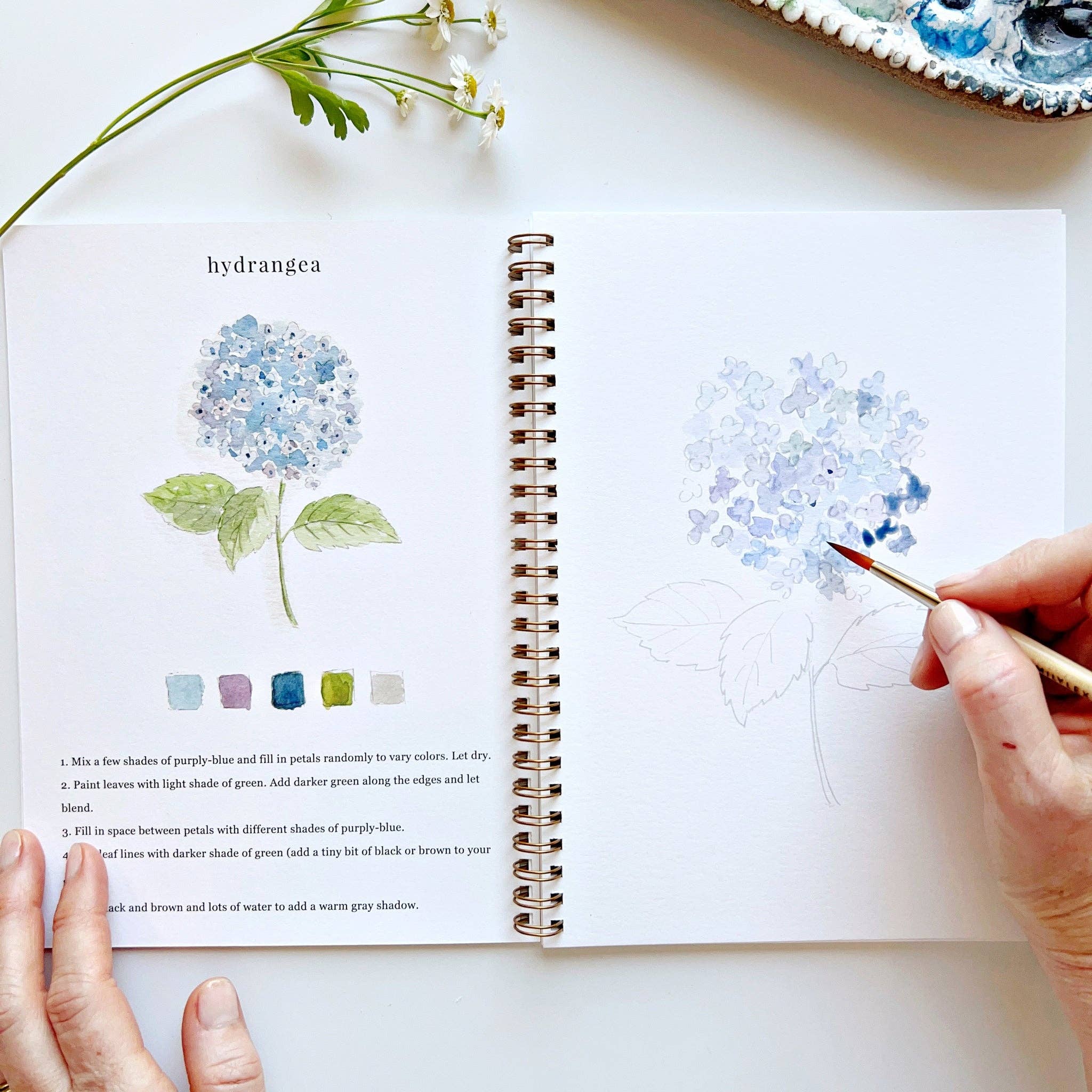 Flowers Watercolor Workbook Set