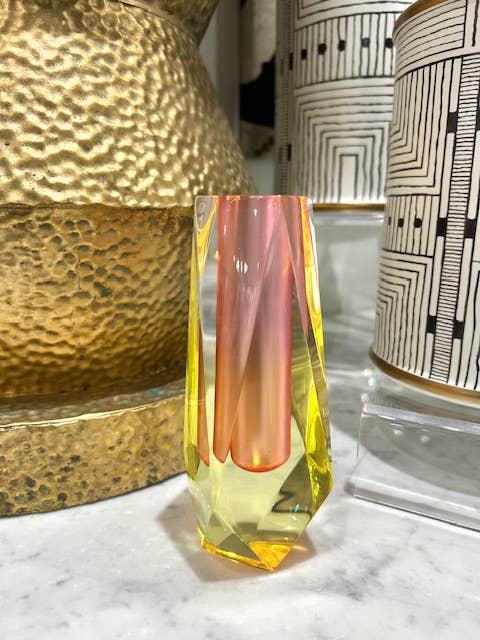 Bud Vase, Pink/Yellow