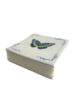 Linen-Feel Cocktail Napkins, Blue Butterfly