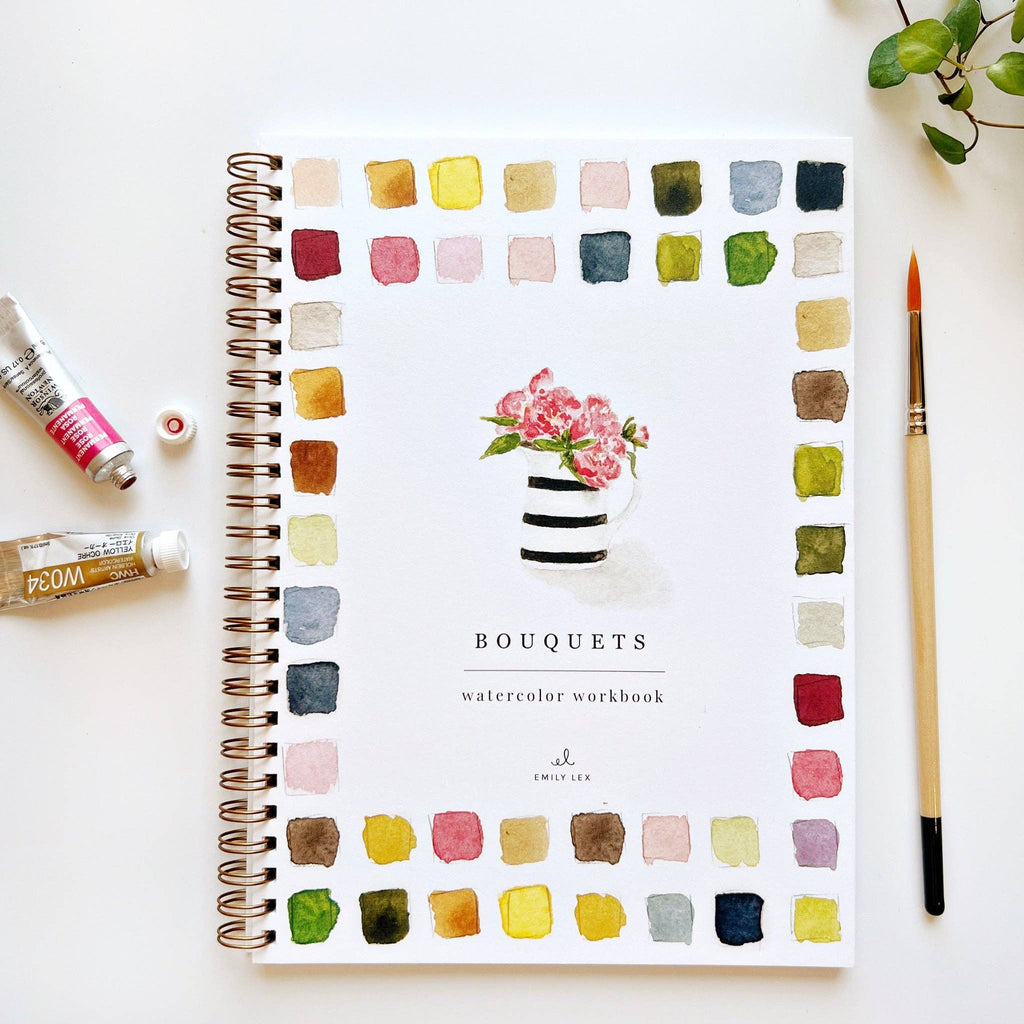 Bouquets Watercolor Workbook Set