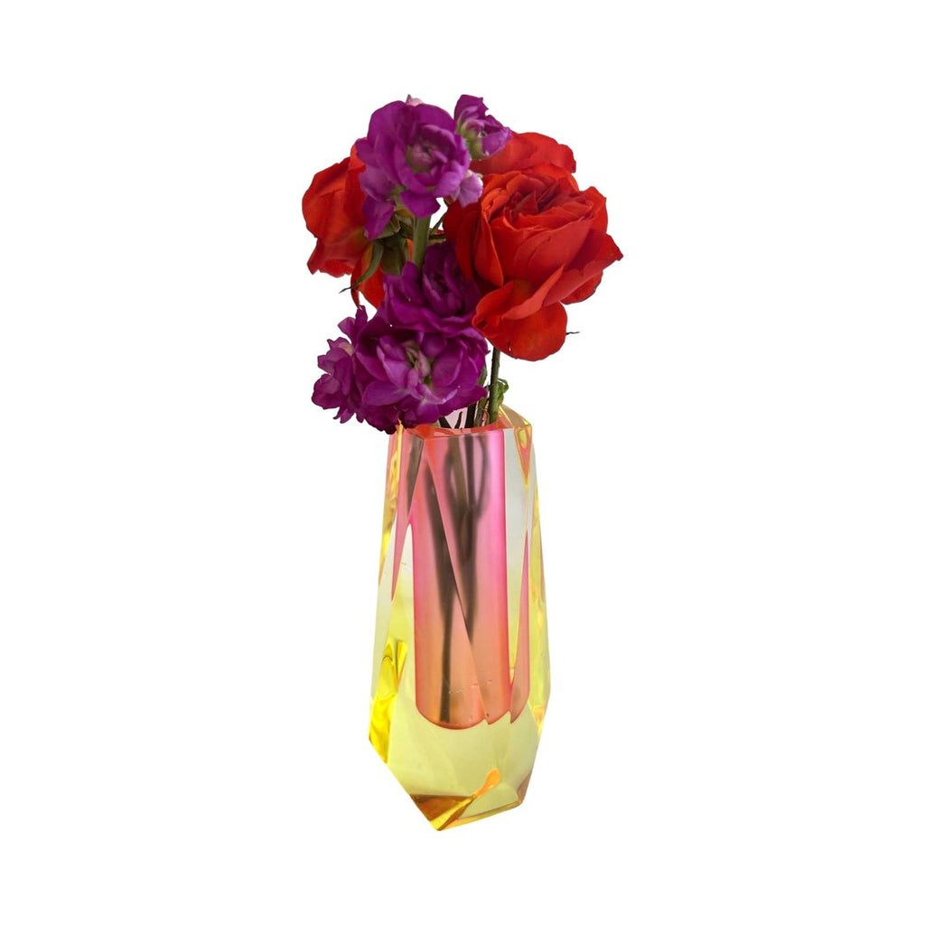 Bud Vase, Pink/Yellow