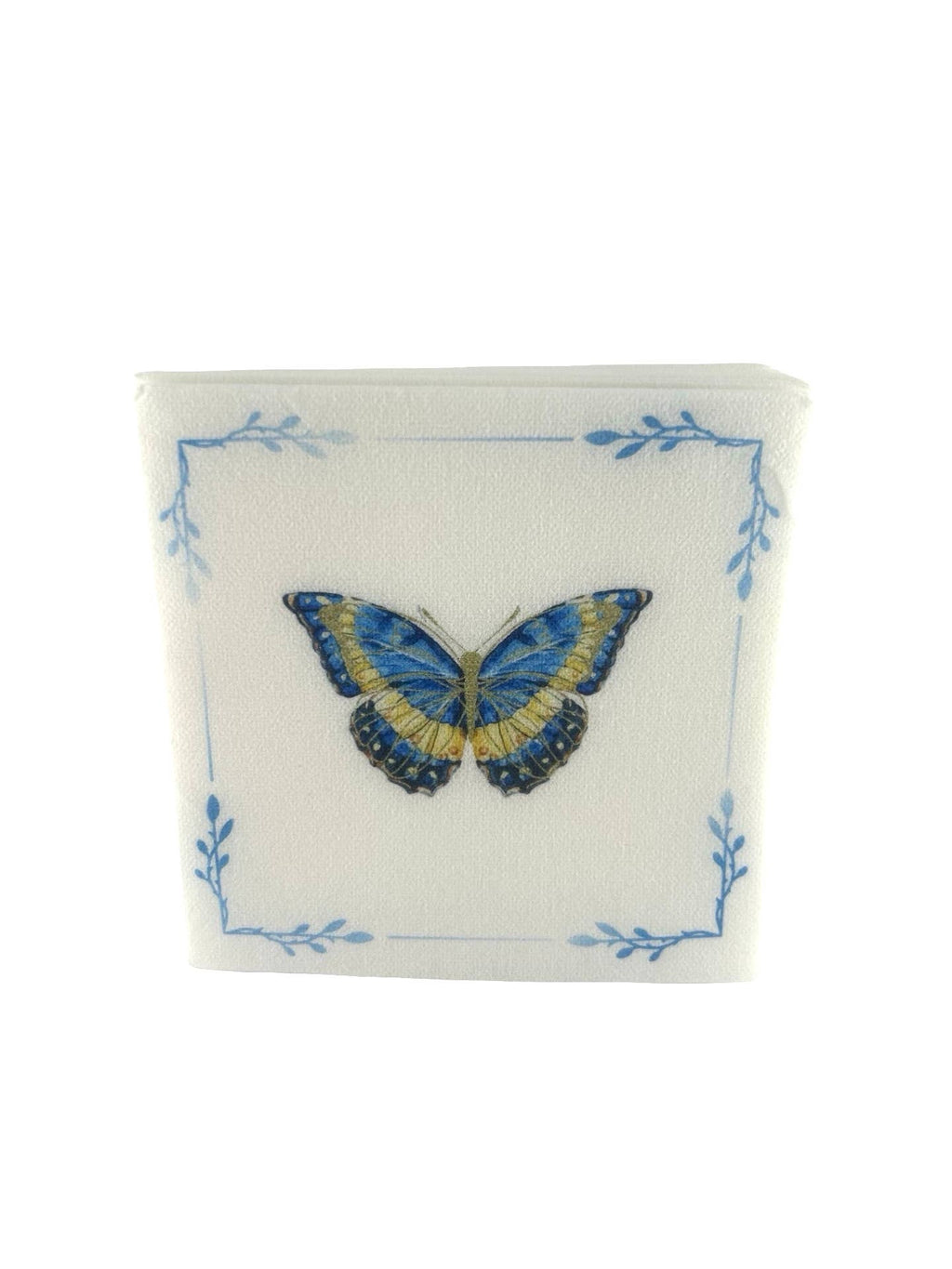 Linen-Feel Cocktail Napkins, Blue Butterfly