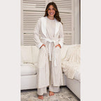 Leopard Harbin Robe in Soft White/Overcast
