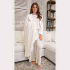 Leopard Harbin Robe in Soft White/Overcast