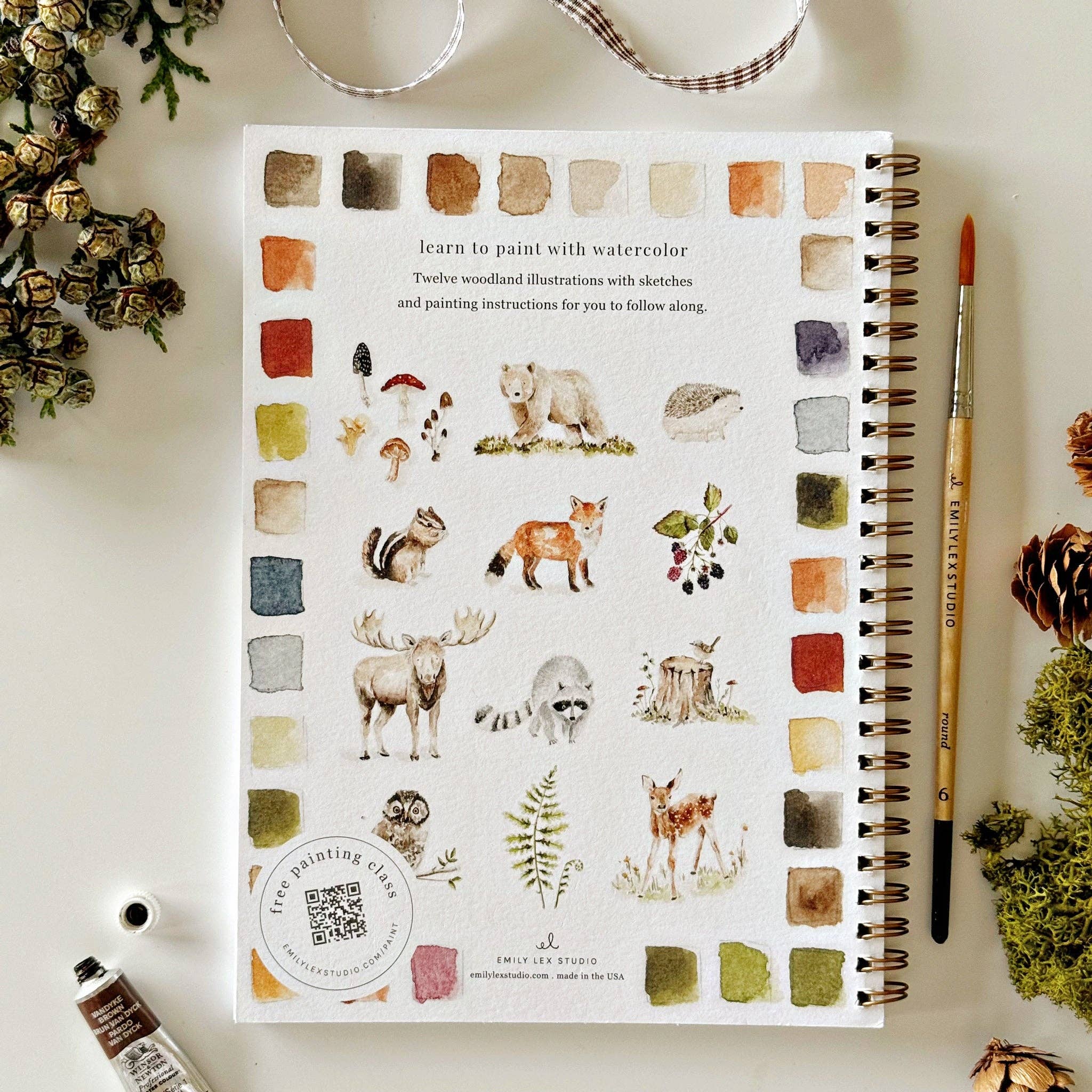 Woodland Watercolor Workbook Set