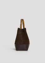 Large Handbag in Genuine Suede and Dollaro Leather