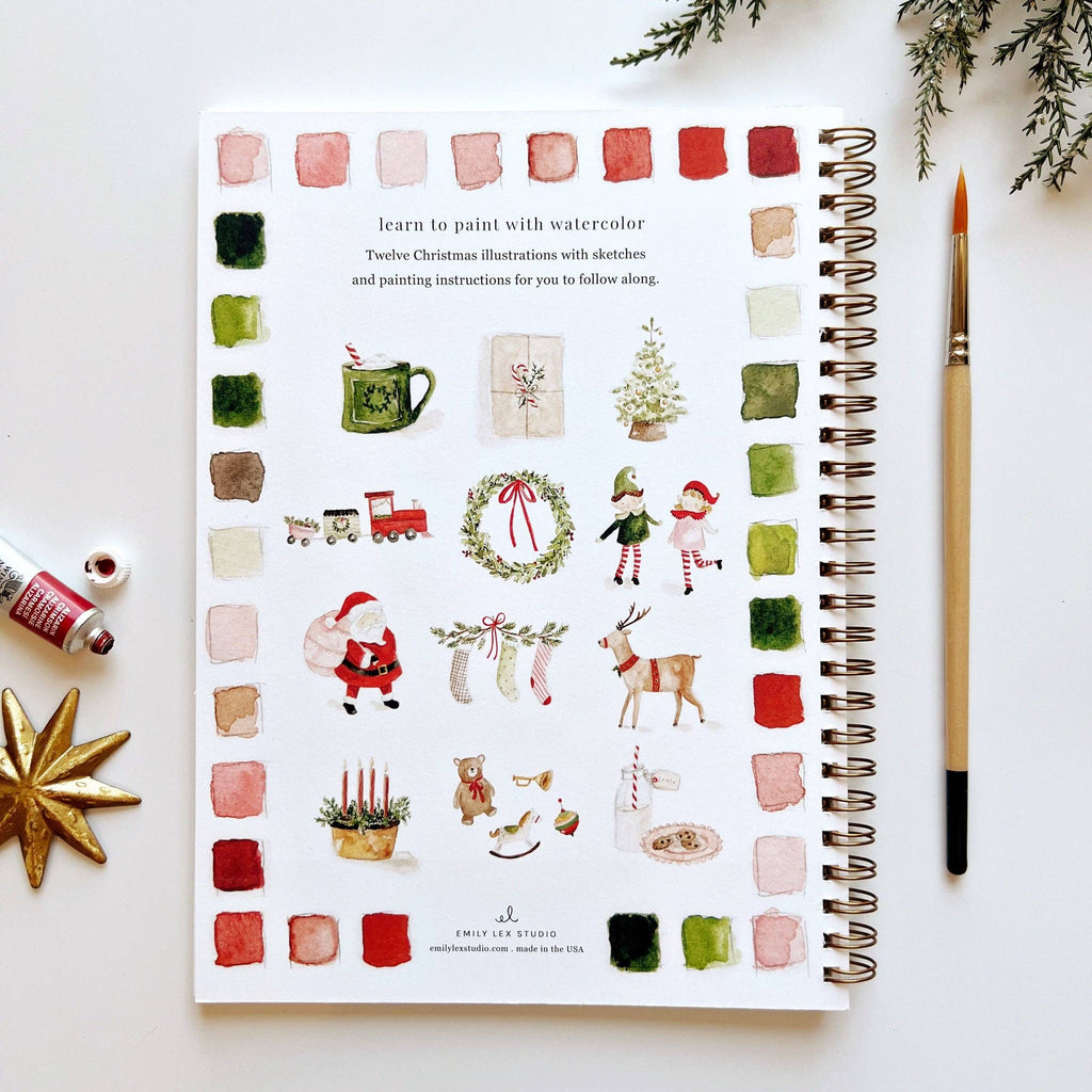 Christmas Watercolor Workbook Set