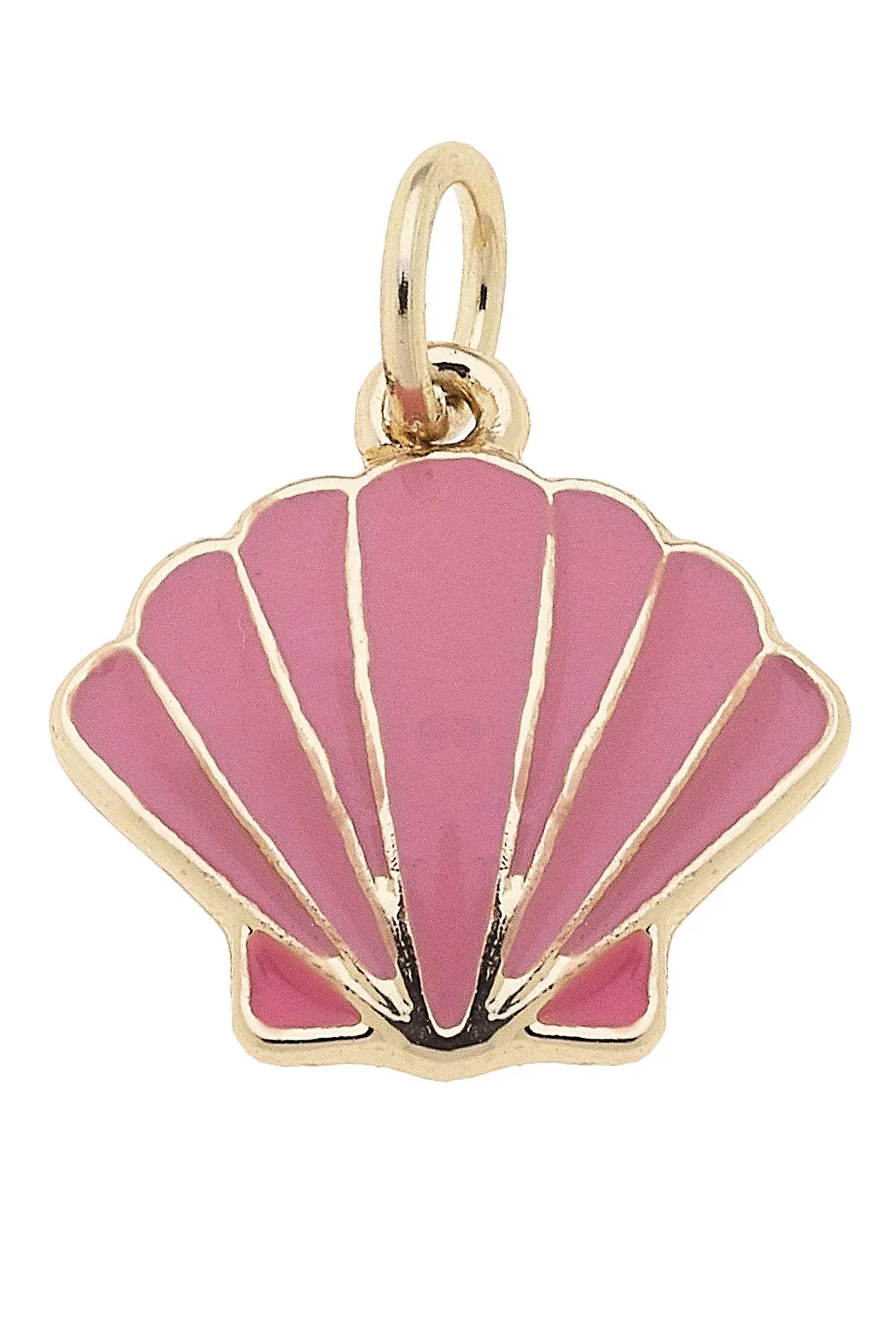 Clamshell Enamel Pendant Charm Light Pink