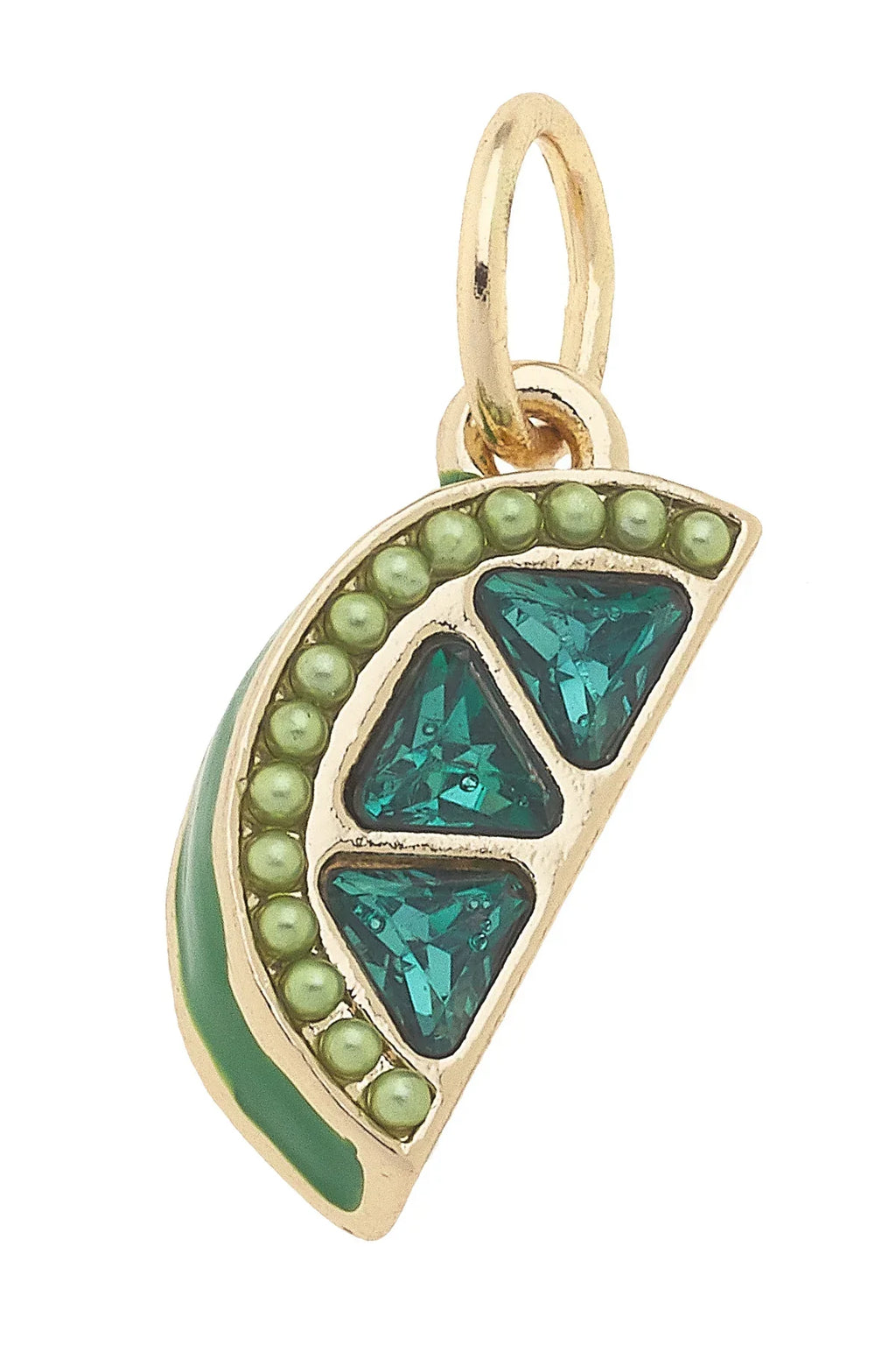 Pave Lime Wedge Charm
