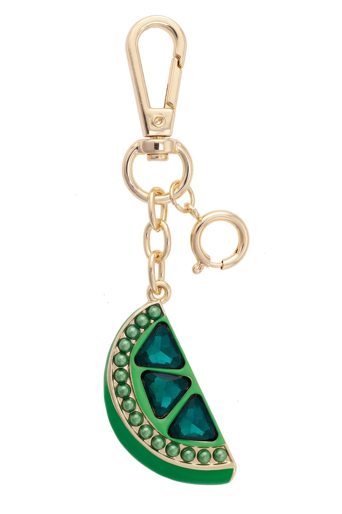 Pave Lime Wedge Bag Charm