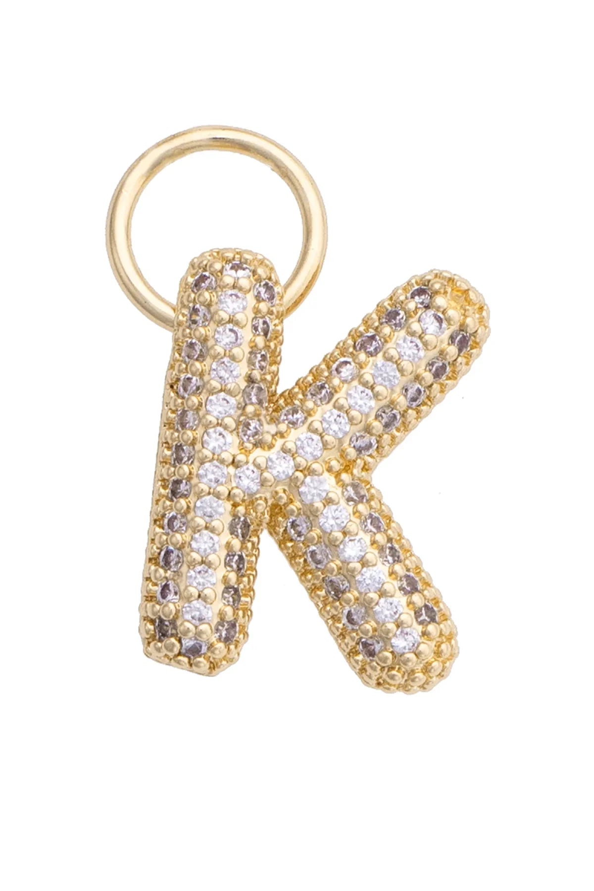 Letter K Pave Charm