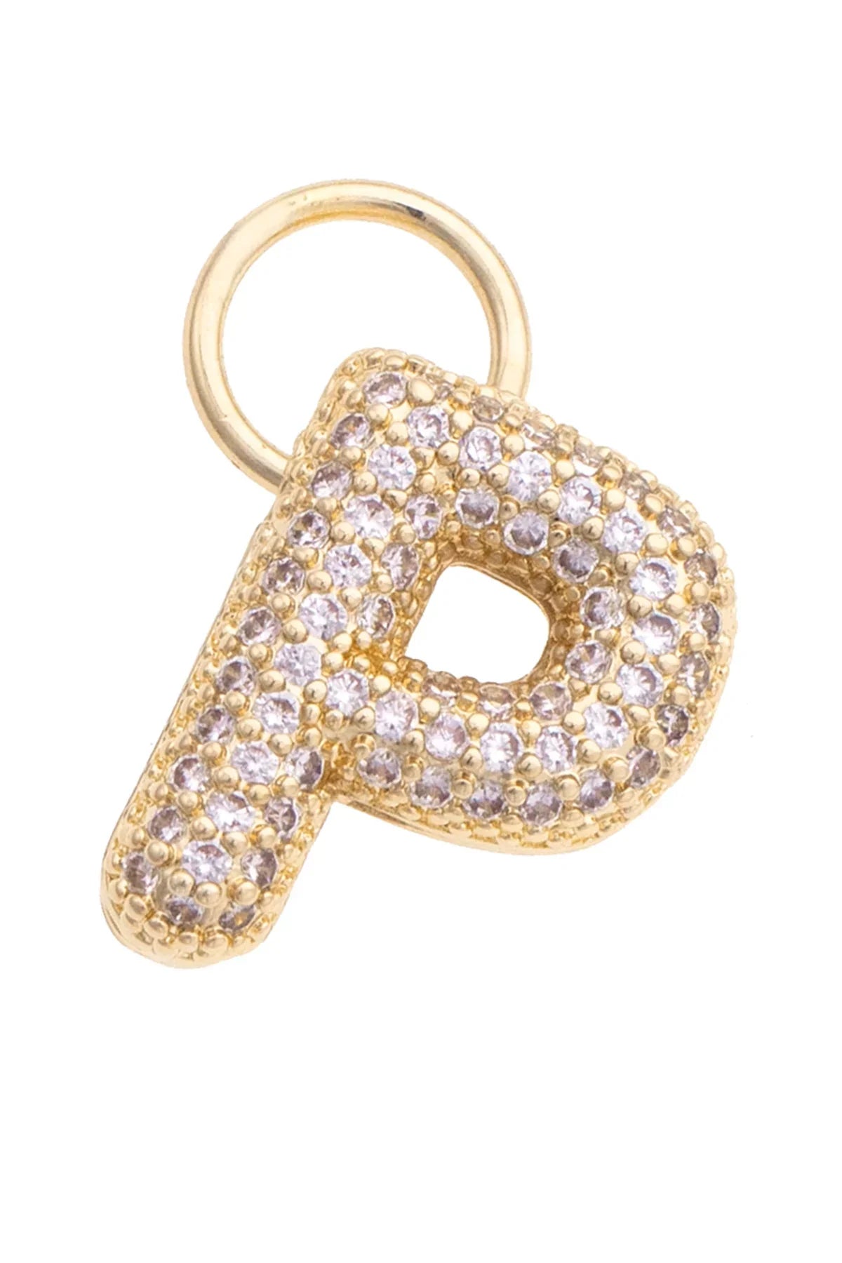 Letter P Pave Charm