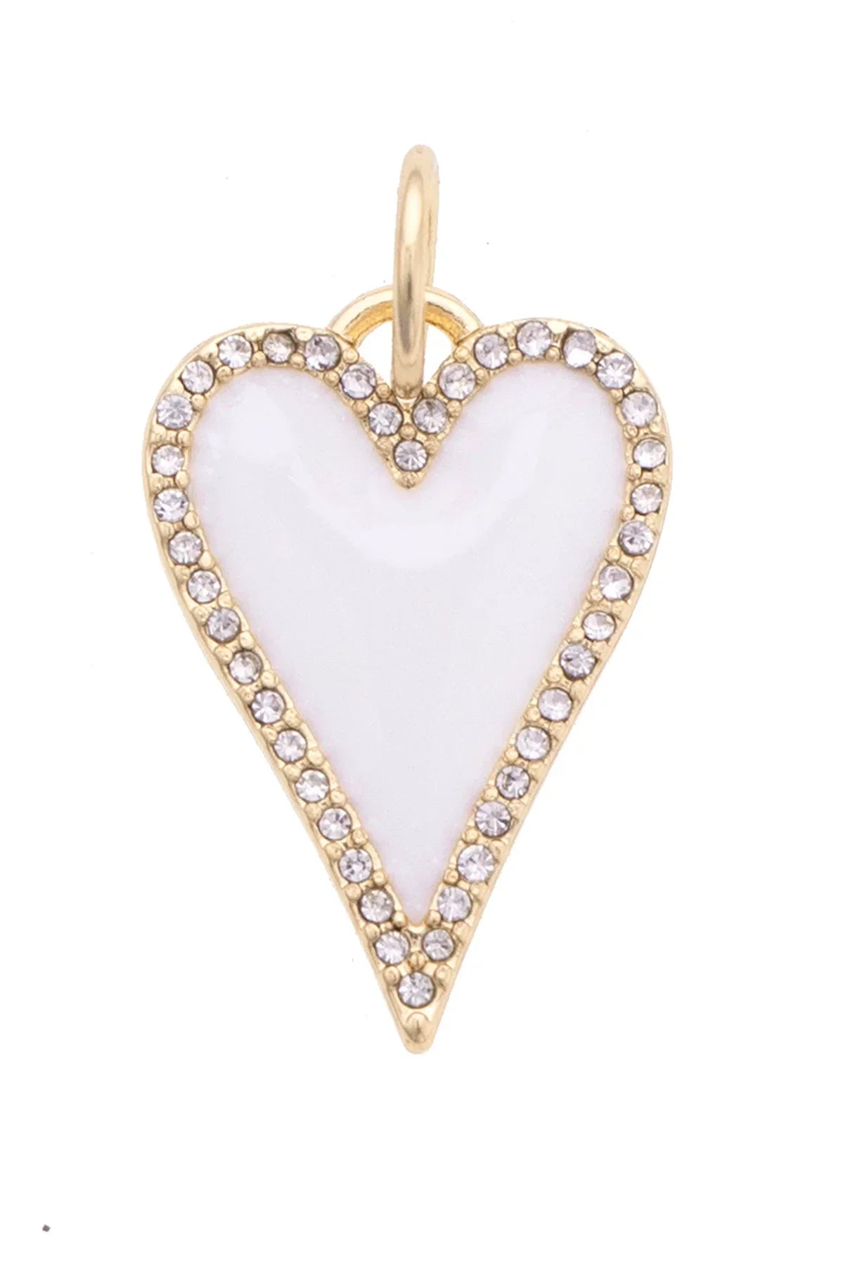 Pave Elongated Heart Charm