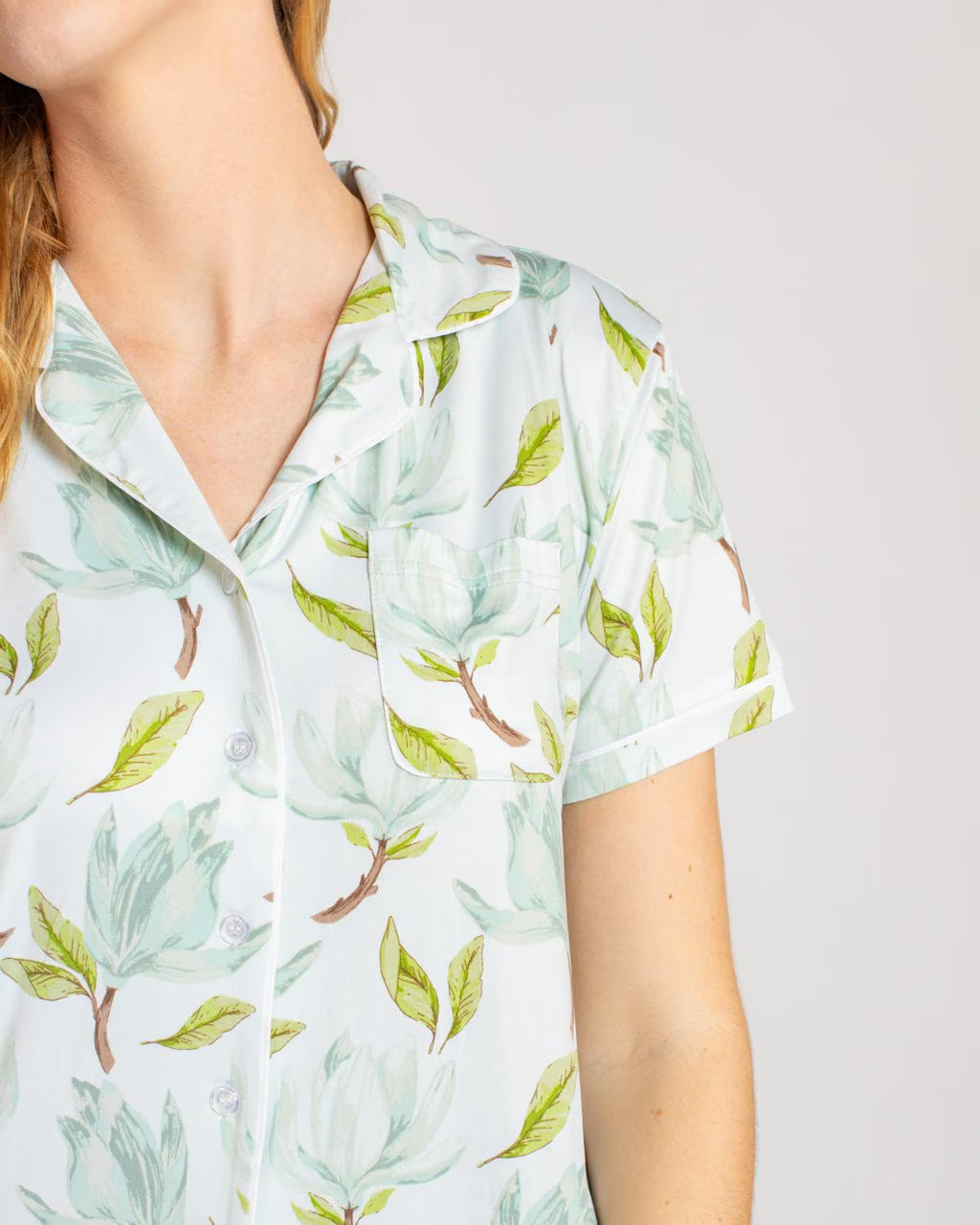 Audrey Short Sleeve Button Up Sleep Shirt