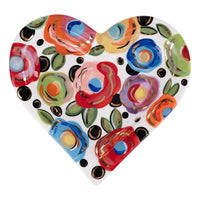Polka Dot Flower Funky Heart Trinket Tray