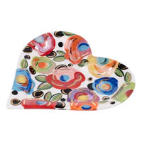 Polka Dot Flower Funky Heart Trinket Tray