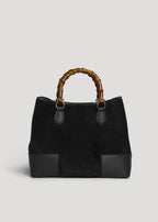 Large Handbag in Genuine Suede and Dollaro Leather
