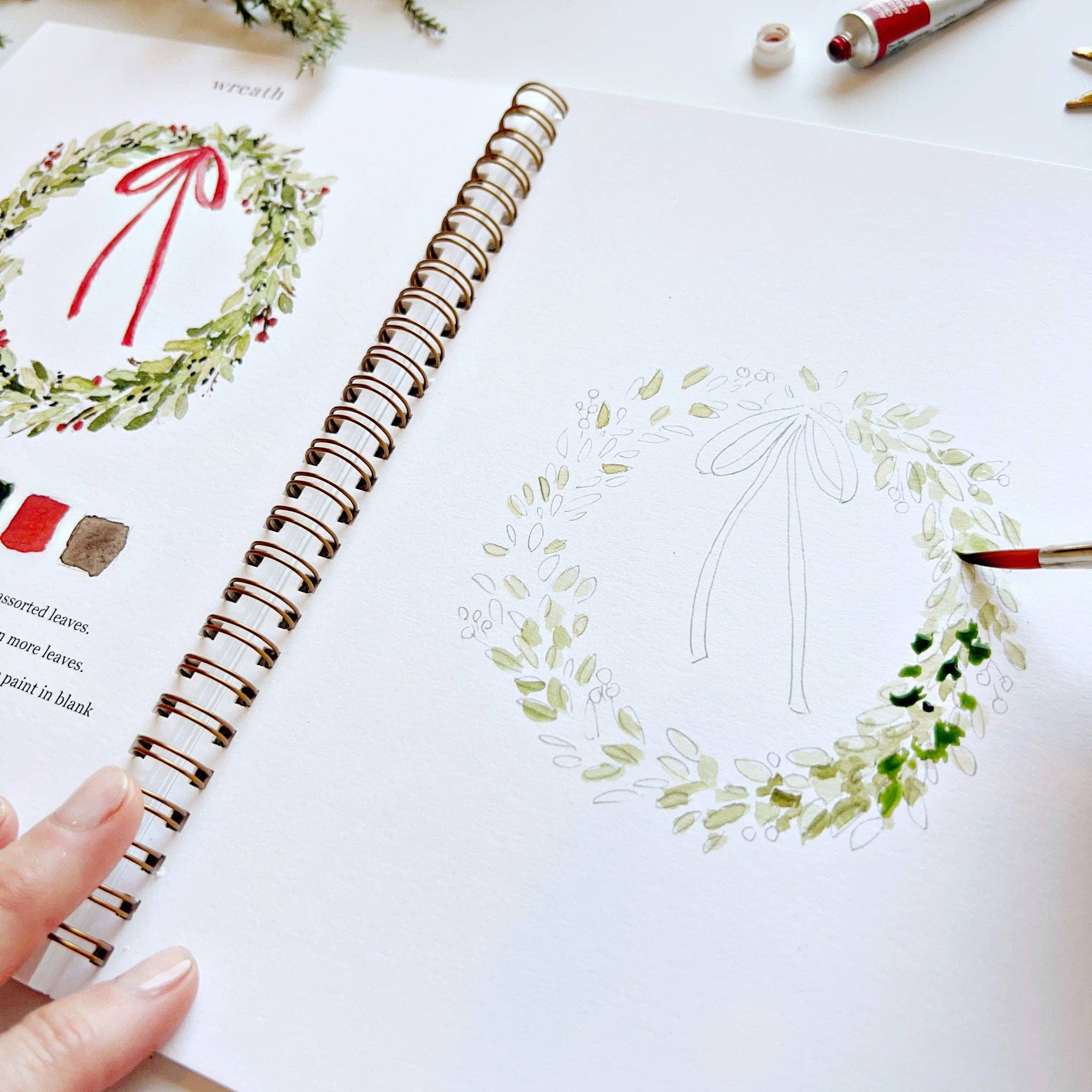 Christmas Watercolor Workbook Set