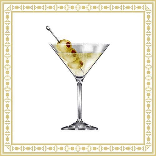 Linen-Feel Cocktail Napkins, Martini