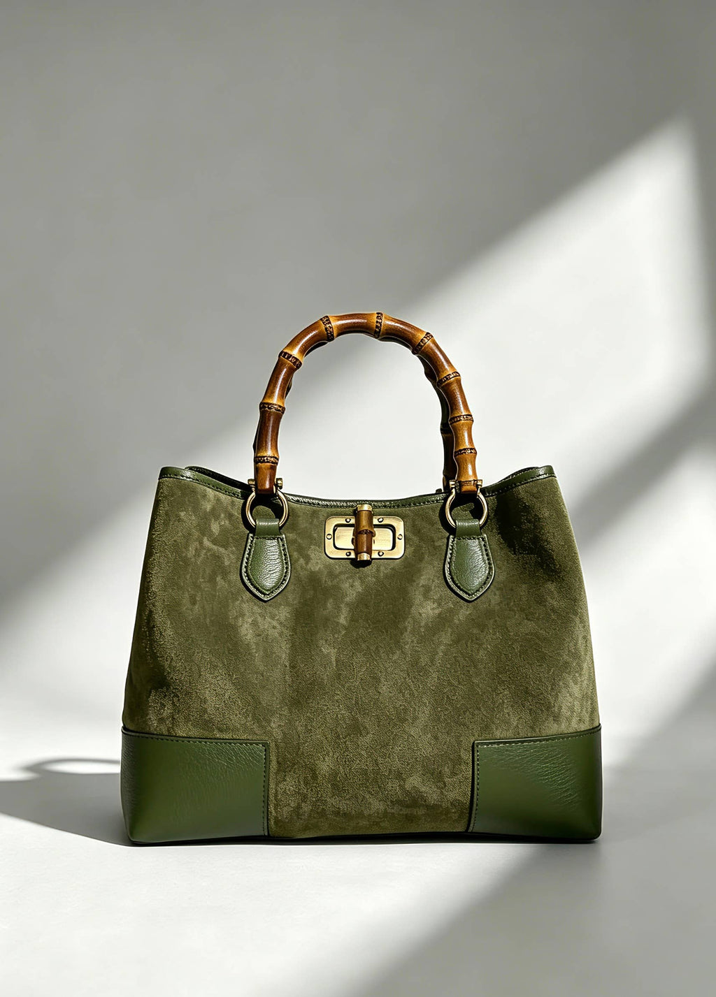 Large Handbag in Genuine Suede and Dollaro Leather