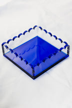 Cocktail Napkin Holder, Scalloped/Indigo