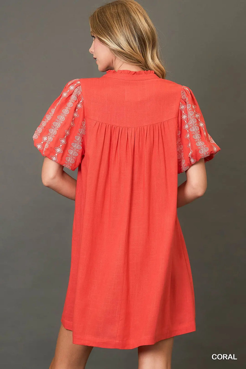A Line Midi Dress with Embroidered Details