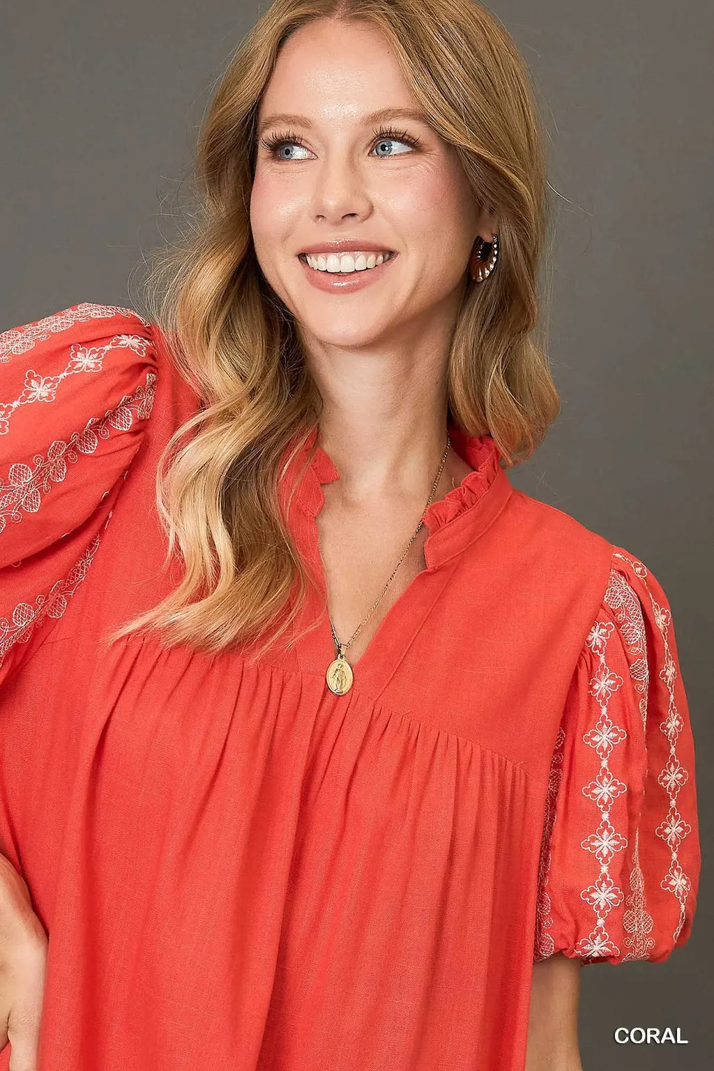 A Line Midi Dress with Embroidered Details
