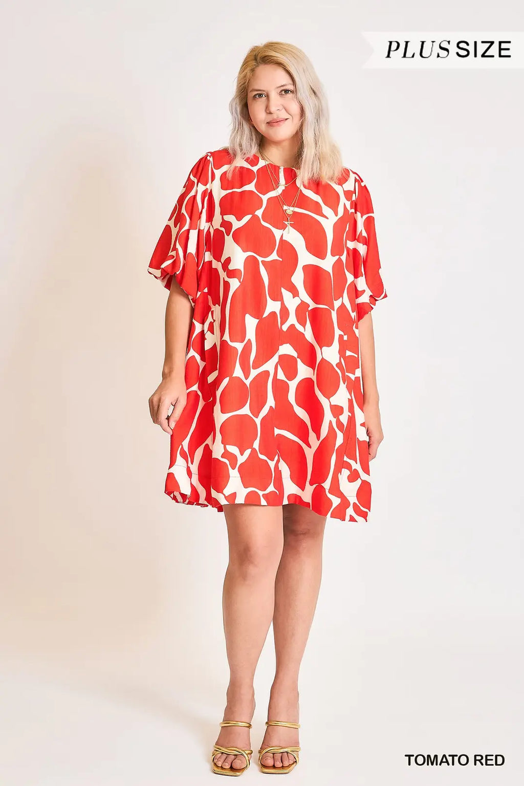 Two Tone Abstract Print Dress