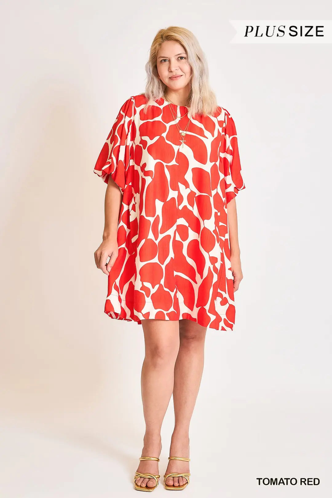 Two Tone Abstract Print Dress