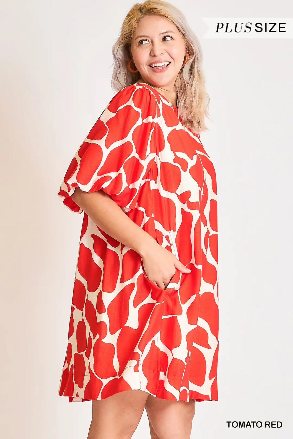 Two Tone Abstract Print Dress