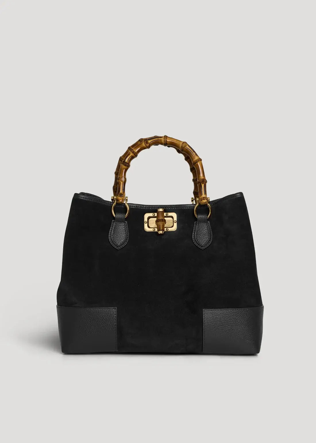 Large Handbag in Genuine Suede and Dollaro Leather