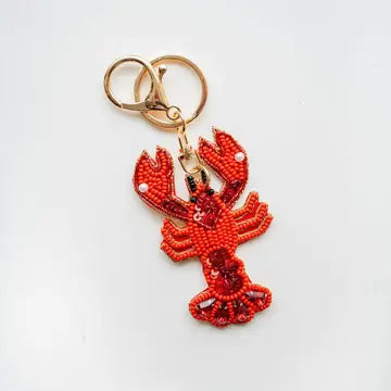 Handed Beaded keychains backed by faux leather