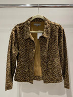 Leopard Print Soft Washed Denim Jacket