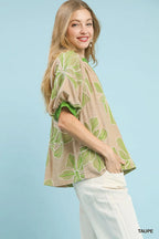 Embroidered V-Neck Top