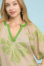 Embroidered V-Neck Top