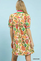 Jacquard Abstract Print Mini Dress