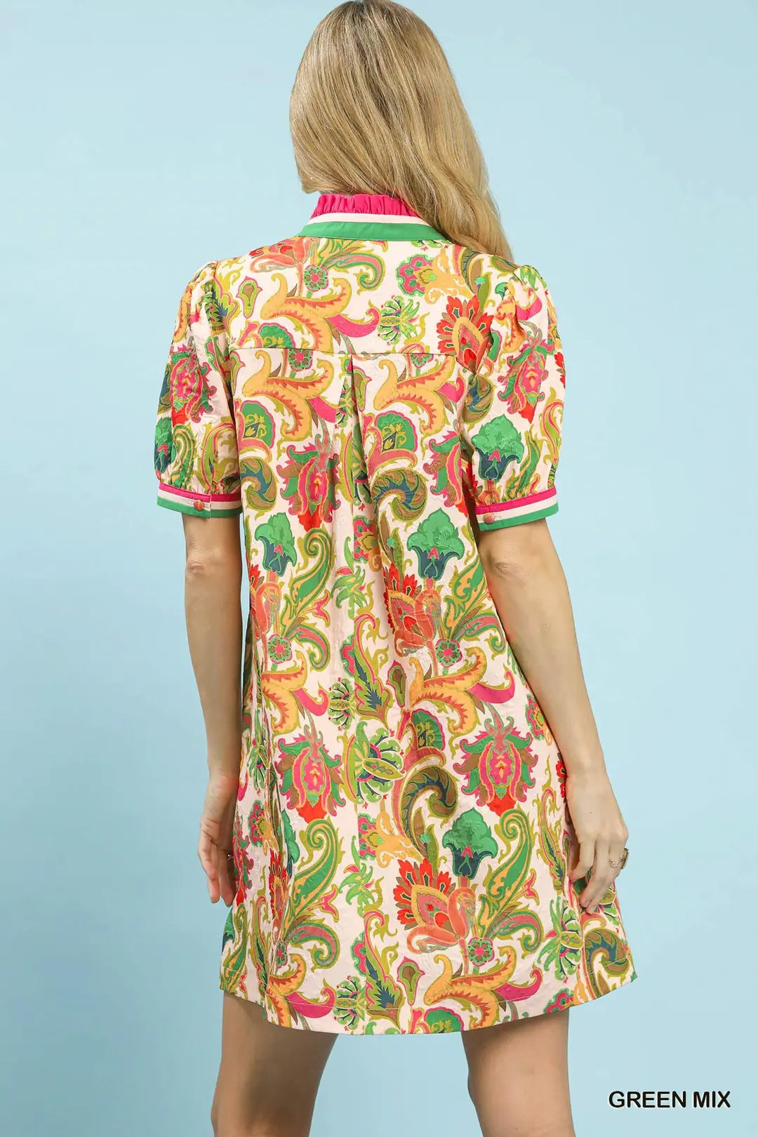 Jacquard Abstract Print Mini Dress