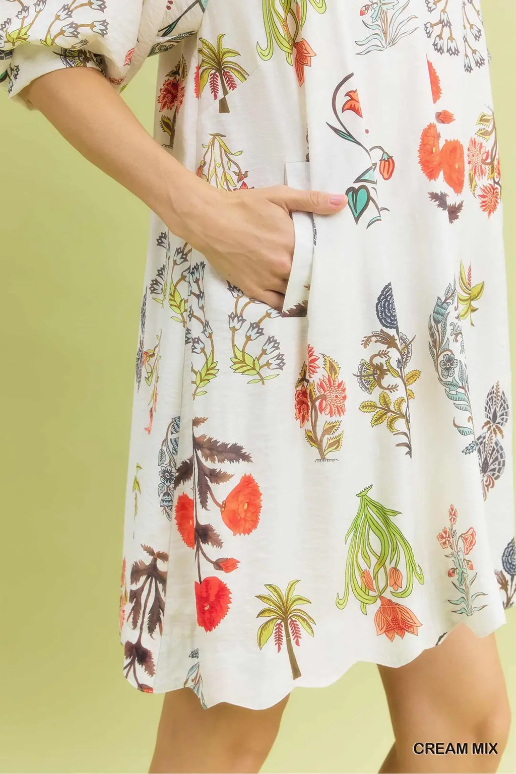 Floral Encyclopedia Print Mini Dress
