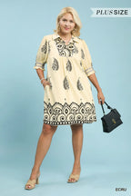 Plus Size Mandala Paisley Babydoll Dress