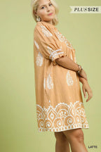 Plus Size Mandala Paisley Babydoll Dress