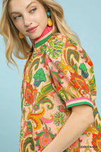 Jacquard Abstract Print Top