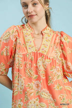 Apricot Floral Boho Blouse
