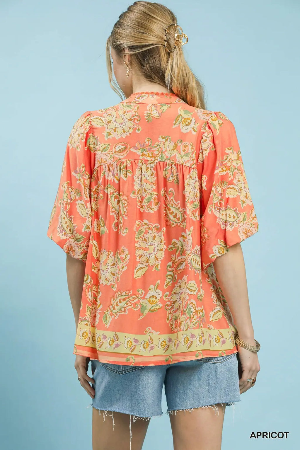 Apricot Floral Boho Blouse