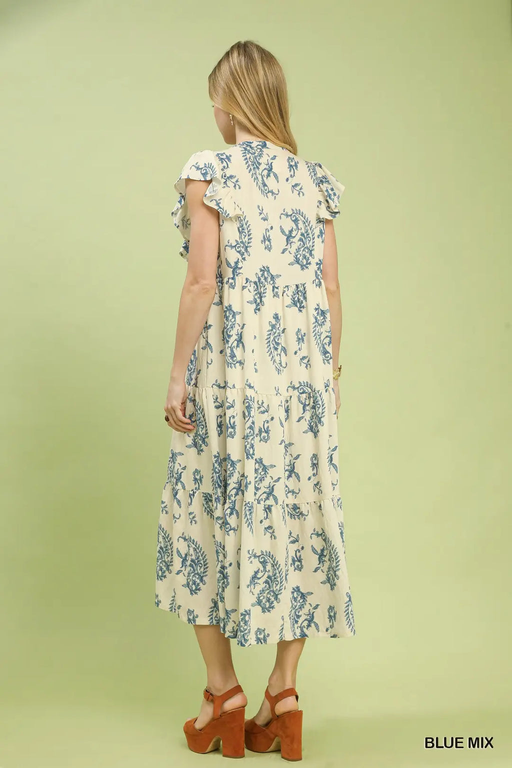 Paisley Print Midi Dress