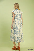 Paisley Print Midi Dress