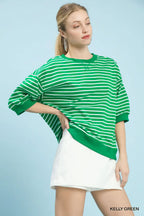 Striped Short Sleeve Pullover Top