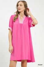 Peony Puff Sleeve Shift Dress